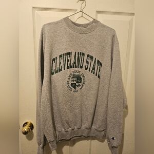 Champion Gray Cleveland State Crewneck Sweater